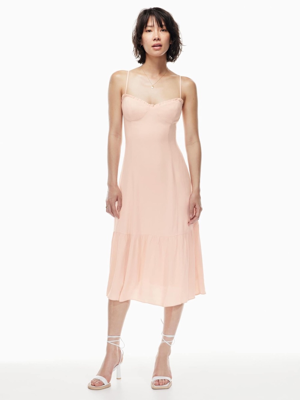 WILFRED BROADWAY MIDI DRESS - CORAL BLUSH - SIZE 14